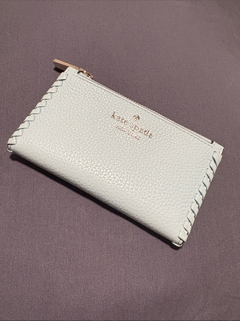 NWOT Kate Spade Light Blue Whip Stitch Small Wallet